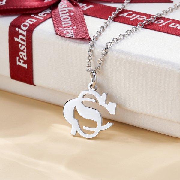 Personalizada Doble Inicial Arte superposición Collar Colgante Joyería Dainty Boda Fiesta Cumpleaños Aniversario Regalo para Mujeres Niñas