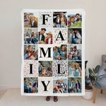 Personnalisé 14 Photos de Famille Collage Couverture Douce Décoration Maison Anniversaire Fête des Mères Cadeau pour la Famille