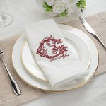 Henkilökohtainen kirjailtu Floral Initial Linen lautasliina pöytäliina pöydän sisustus häät syntymäpäivälahja perheelle ystävät