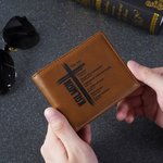 Personalizada You Are Chosen Cross Billetera Plegable de Cuero PU para Hombre con Nombre Día del Padre Bautizo Cumpleaños Regalo para Cristianos Hombres