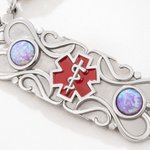 Spersonalizowana bransoletka Opal Star of Life Medical Alert ID z wygrawerowanym tekstem Biżuteria ratunkowa Prezent dla kobiet z alergią i cukrzycą