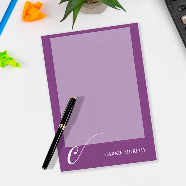 Bloc-notes monogrammé personnalisé multicolore portable avec initiale et texte Cadeau d'anniversaire pour les professionnels de l'administration Amis