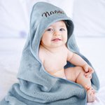 Personlig brodert navn Coral Fleece hettehåndkle med hette Sommerbasseng Bad Essential Baby Shower Bursdagsgave til babybarn