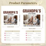 Personligt familjefoto design byggklossar pussel med titel och texter heminredning fars dag present till pappa farfar
