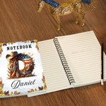 Gepersonaliseerd Maple Leaf Horse Theme Initial A5 Spiraal Journal Notebook met naam en 120 gelinieerde pagina's Verjaardagscadeau voor paardenliefhebbers vrienden