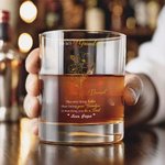Fiore di nascita personalizzato da 10 once in vetro da whisky con nome e sottobicchiere in ardesia Regalo di compleanno per la festa del papà neonato per i bambini neopapà