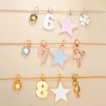 Starry Lucky Birthday Wishes Around Her - Personalized Mixed Pendant Sterling Silver Bead Chain Necklace