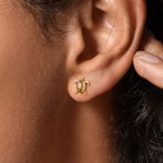 Boucles d’Oreilles Personnalisées avec Pierre de Naissance en Forme de Tortue Fine et Mignonne Cadeau Anniversaire pour Femme Fille