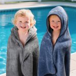 Personlig brodert navn Coral Fleece hettehåndkle med hette Sommerbasseng Bad Essential Baby Shower Bursdagsgave til babybarn