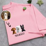 Personalized Cute 3D Cartoon Dogs Soft T-shirt Sweatshirt with 1-3 Name Anniversary Birthday Gift for Dog Mom Dad Pet Lovers