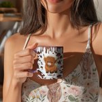 Personalised Cute Highland Cow Ceramic Coffee Mug with Name and Coaster Birthday Gift for Highland Cow Lover
