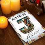 Gepersonaliseerd Maple Leaf Horse Theme Initial A5 Spiraal Journal Notebook met naam en 120 gelinieerde pagina's Verjaardagscadeau voor paardenliefhebbers vrienden