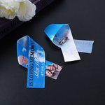 Personalized Folded Photo Funeral Ribbon with Name Date and Text Memorial Sympathy Gift for Loss of Loved One