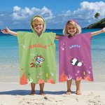 Asciugamano da spiaggia con cappuccio personalizzato con nome e animali tema subacqueo morbido asciugatura rapida regalo di compleanno per bambini