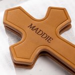 Personalisierte eingraviert Name Kreuz PU Leder magnetische Lesezeichen Clip Lesen Zubehör religiöse Taufe Geschenk für Buchliebhaber Christian