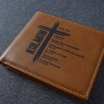 Personalizada You Are Chosen Cross Billetera Plegable de Cuero PU para Hombre con Nombre Día del Padre Bautizo Cumpleaños Regalo para Cristianos Hombres