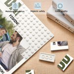 Personligt familjefoto design byggklossar pussel med titel och texter heminredning fars dag present till pappa farfar