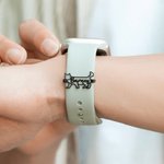 Spersonalizowany pasek do zegarka z sylwetką psa i kota z imienną opaską Akcesoria dekoracyjne Impreza dla zwierząt Prezent urodzinowy dla właścicieli miłośników zwierząt