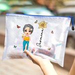 Personalizzato Carino Cartoon Ragazza Nascita Fiore Borsa da spiaggia impermeabile con nome Compleanno Matrimonio Spiaggia Festa Regalo per lei