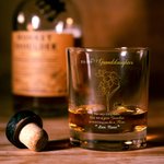 Fiore di nascita personalizzato da 10 once in vetro da whisky con nome e sottobicchiere in ardesia Regalo di compleanno per la festa del papà neonato per i bambini neopapà