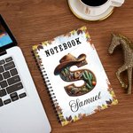 Gepersonaliseerd Maple Leaf Horse Theme Initial A5 Spiraal Journal Notebook met naam en 120 gelinieerde pagina's Verjaardagscadeau voor paardenliefhebbers vrienden