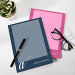 Bloc-notes monogrammé personnalisé multicolore portable avec initiale et texte Cadeau d'anniversaire pour les professionnels de l'administration Amis