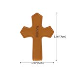 Personalisierte eingraviert Name Kreuz PU Leder magnetische Lesezeichen Clip Lesen Zubehör religiöse Taufe Geschenk für Buchliebhaber Christian