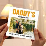 Personligt familjefoto design byggklossar pussel med titel och texter heminredning fars dag present till pappa farfar