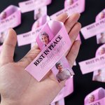Personalized Folded Photo Funeral Ribbon with Name Date and Text Memorial Sympathy Gift for Loss of Loved One