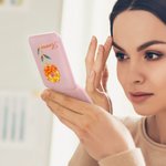 Specchio da trucco personalizzato con luce LED e nome bifacciale portatile stile vintage regalo di compleanno per donne e ragazze