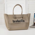 Personalized Minimalist Large Capacity PU Leather Tote Bag with Name Daily Commuter Outing Accessory Birthday Gift for Women
