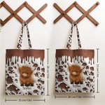 Personalized Highland Cow Large Tote Bag with Name and Long Handle Travel Graduation Birthday Gift for Highland Cow Lovers
