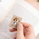 Segnalibro magnetico in pelle personalizzato con cane in stile cartone animato 3D e nome regalo di compleanno per amanti degli animali domestici