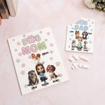 Henkilökohtainen koira äiti tai isä 3D sarjakuvahahmo ja 1-4 koiraa Rakennuspalapelit nimellä Home Decor Keepsake syntymäpäivälahja koiran ystäville