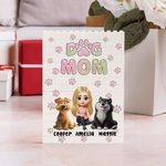 Henkilökohtainen koira äiti tai isä 3D sarjakuvahahmo ja 1-4 koiraa Rakennuspalapelit nimellä Home Decor Keepsake syntymäpäivälahja koiran ystäville
