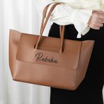 Personalized Minimalist Large Capacity PU Leather Tote Bag with Name Daily Commuter Outing Accessory Birthday Gift for Women