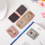 Segnalibro magnetico in pelle personalizzato con cane in stile cartone animato 3D e nome regalo di compleanno per amanti degli animali domestici