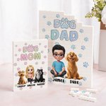 Henkilökohtainen koira äiti tai isä 3D sarjakuvahahmo ja 1-4 koiraa Rakennuspalapelit nimellä Home Decor Keepsake syntymäpäivälahja koiran ystäville