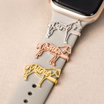 Personalised Minimalist Horse Silhouette Watch Band Charm with Name Pet Party Anniversary Birthday Gift for Horse Lovers