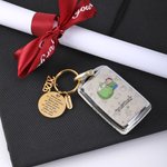 Personalised Behind You All Your Memories Keychain with Name and Year Charm Graduation Back to School Congratulation Gift for Graduates
