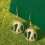 Personalized Baseball Silhouette Earrings with Number and Engraved Name Game Day Team Birthday Gift for Baseball Mom Athlete