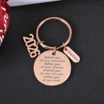Personalised Behind You All Your Memories Keychain with Name and Year Charm Graduation Back to School Congratulation Gift for Graduates
