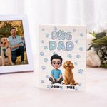 Henkilökohtainen koira äiti tai isä 3D sarjakuvahahmo ja 1-4 koiraa Rakennuspalapelit nimellä Home Decor Keepsake syntymäpäivälahja koiran ystäville