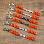 Porte-Clés Personnalisé avec Perles à Monogramme et Texte Cadeau Anniversaire Équipe pour Amoureux du Basket-ball Adolescents