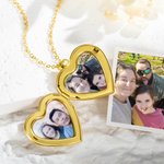 Personalised Purple Heart Photo Necklace with Butterfly for Mother Wife Jewellery Gift