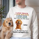 Felpa personalizzata Happy Father's Day 3D Cartoon Dog Soft T-shirt con nome Regalo di compleanno per la festa del papà per gli amanti degli animali.
