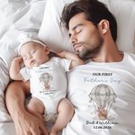 Henkilökohtainen Ensimmäinen Isänpäivä 100% puuvilla T-paita Baby Bodysuit Matching Set nimi ja päivämäärä Isänpäivä vuosipäivä lahja perheelle