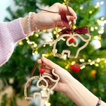Personalized Wooden Heart Elephant Sisterhood Ornament with Names Friendship Keepsake Birthday Christmas Gift for Sisters Best Briends