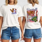 Gepersonaliseerd Retro Honkbal Softbal Multicolor T-shirt Sweatshirt met Naam en Nummer Speldag Verjaardagscadeau voor Balsportliefhebbers