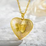 Personalised Purple Heart Photo Necklace with Butterfly for Mother Wife Jewellery Gift